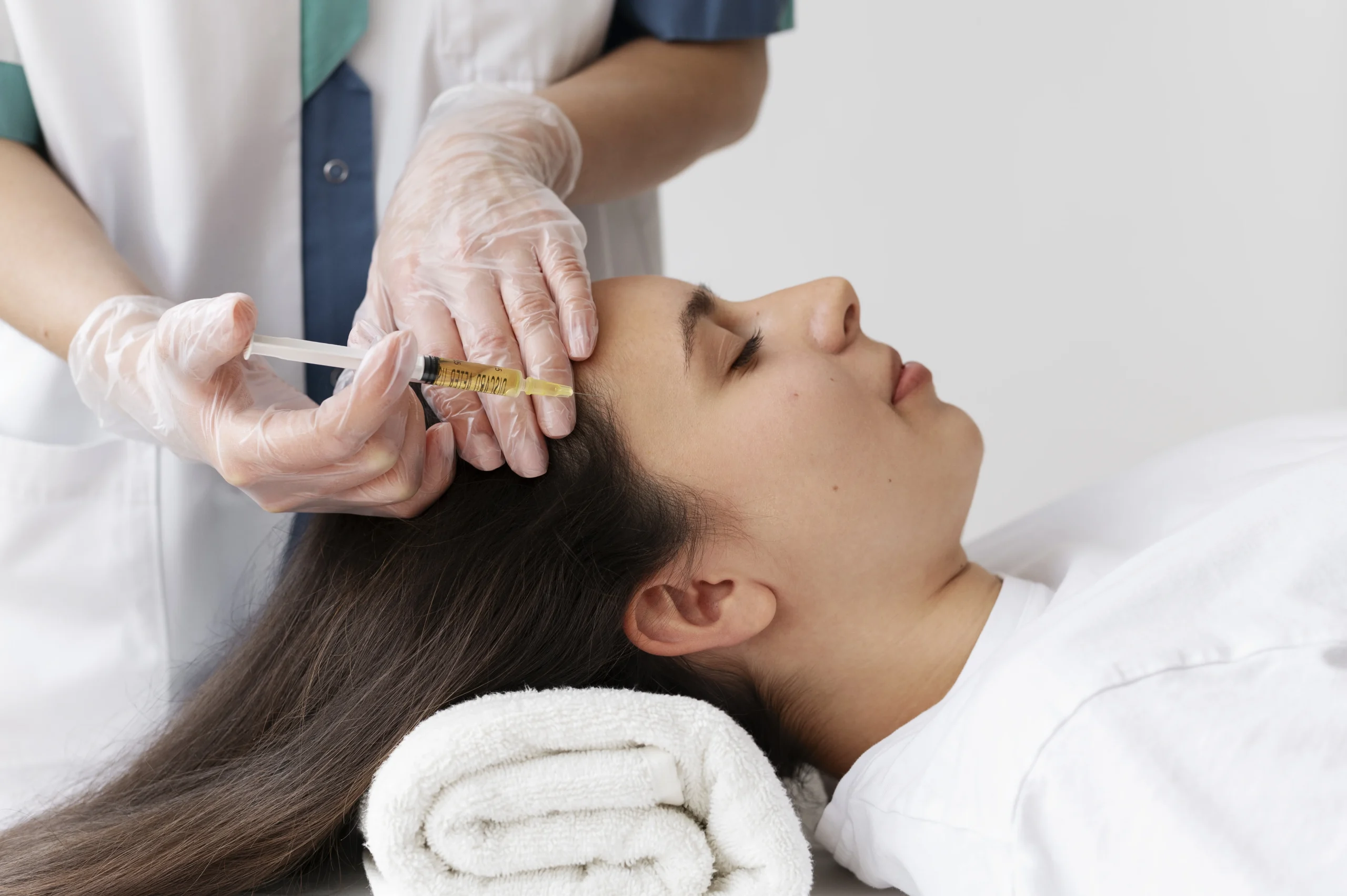 vista-lateral-mujer-recibiendo-tratamiento